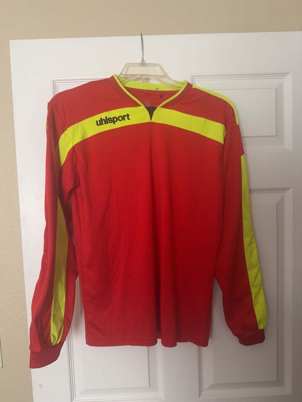 Uhlsport Padded Goalkeeper Jersey Red and Yellow Long Sleeve